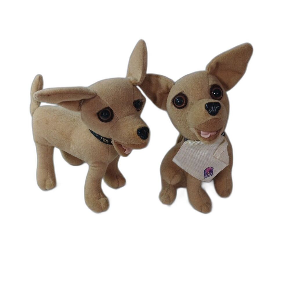 Taco Bell Chihuahua Plush Pair Applause Yo Quiero Taco Bell Dogs Vintage 90s